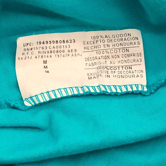 Champion Shirt Mens Medium Blue All Over Print Logo Graphic Tee T-Shirt Cotton - Picture 7 of 12